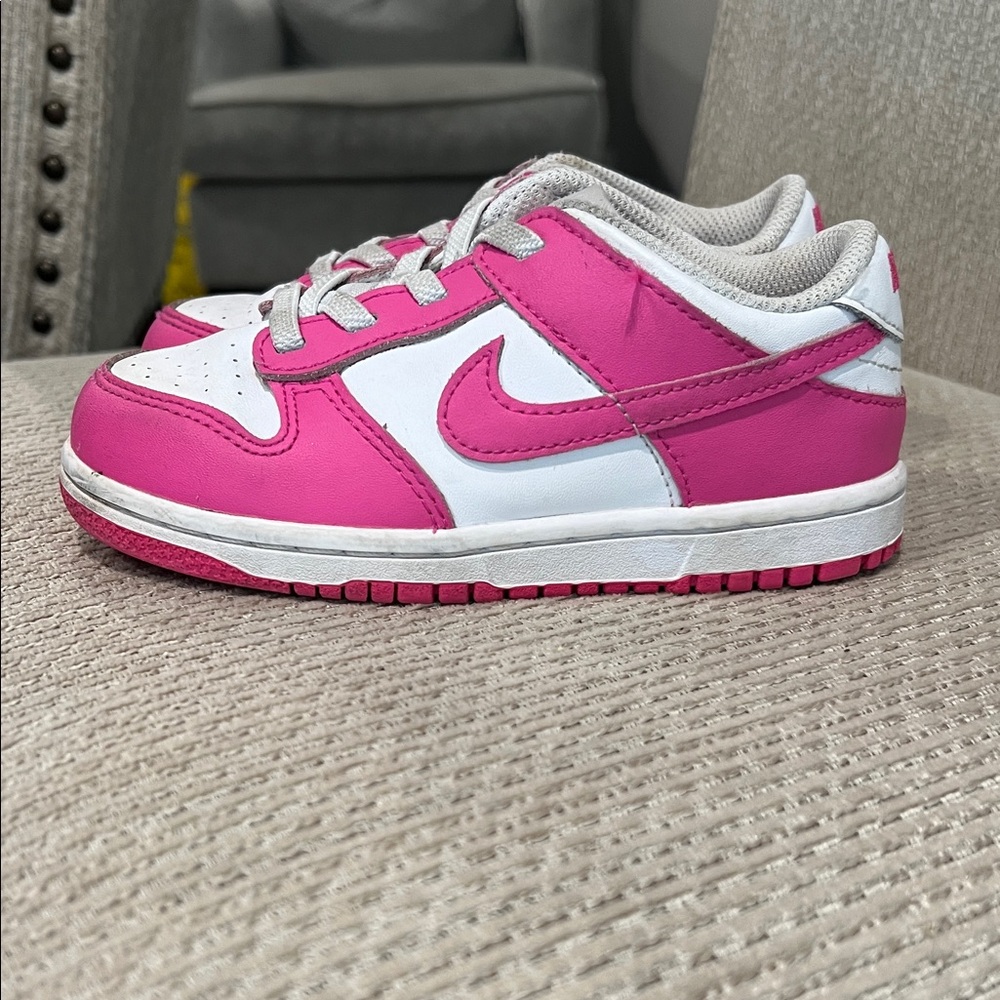 Nike Kids Dunks Sneakers in Pink and White size 10